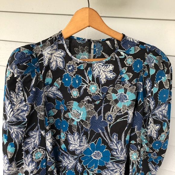 Ulla Johnson Blouse Blue Floral Terese 2 EUC - Picture 4 of 8